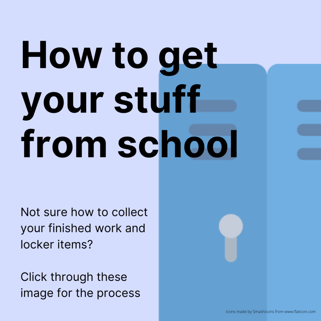 How to get your stuff from school intro card