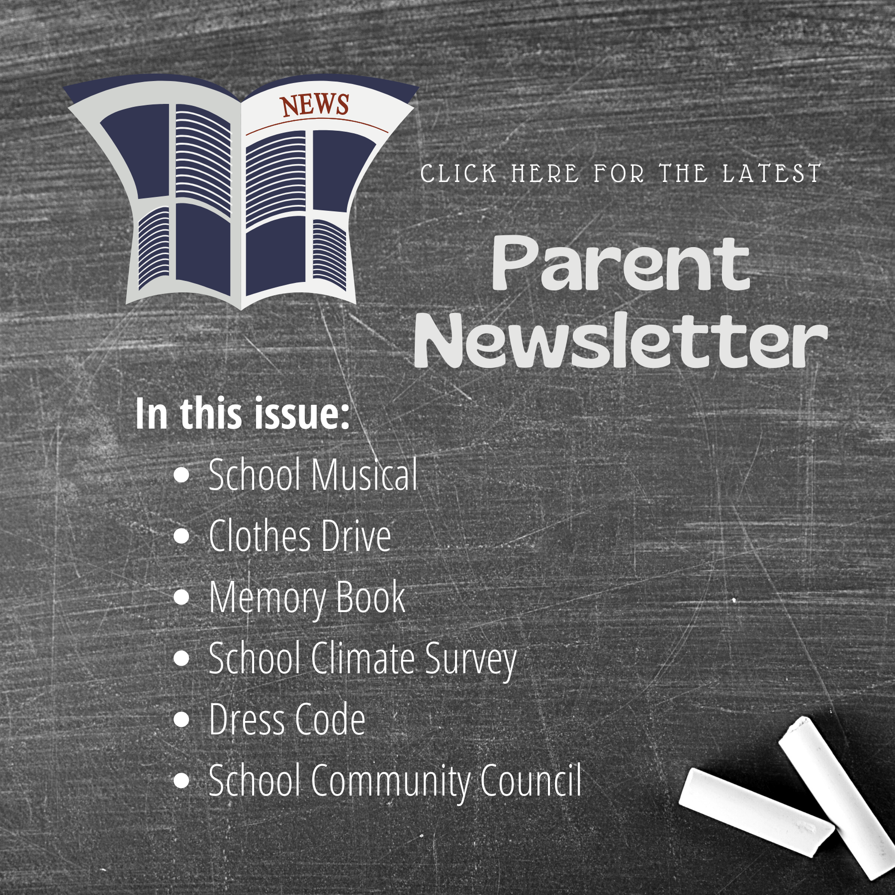 Click here for the latest parent newsletter.