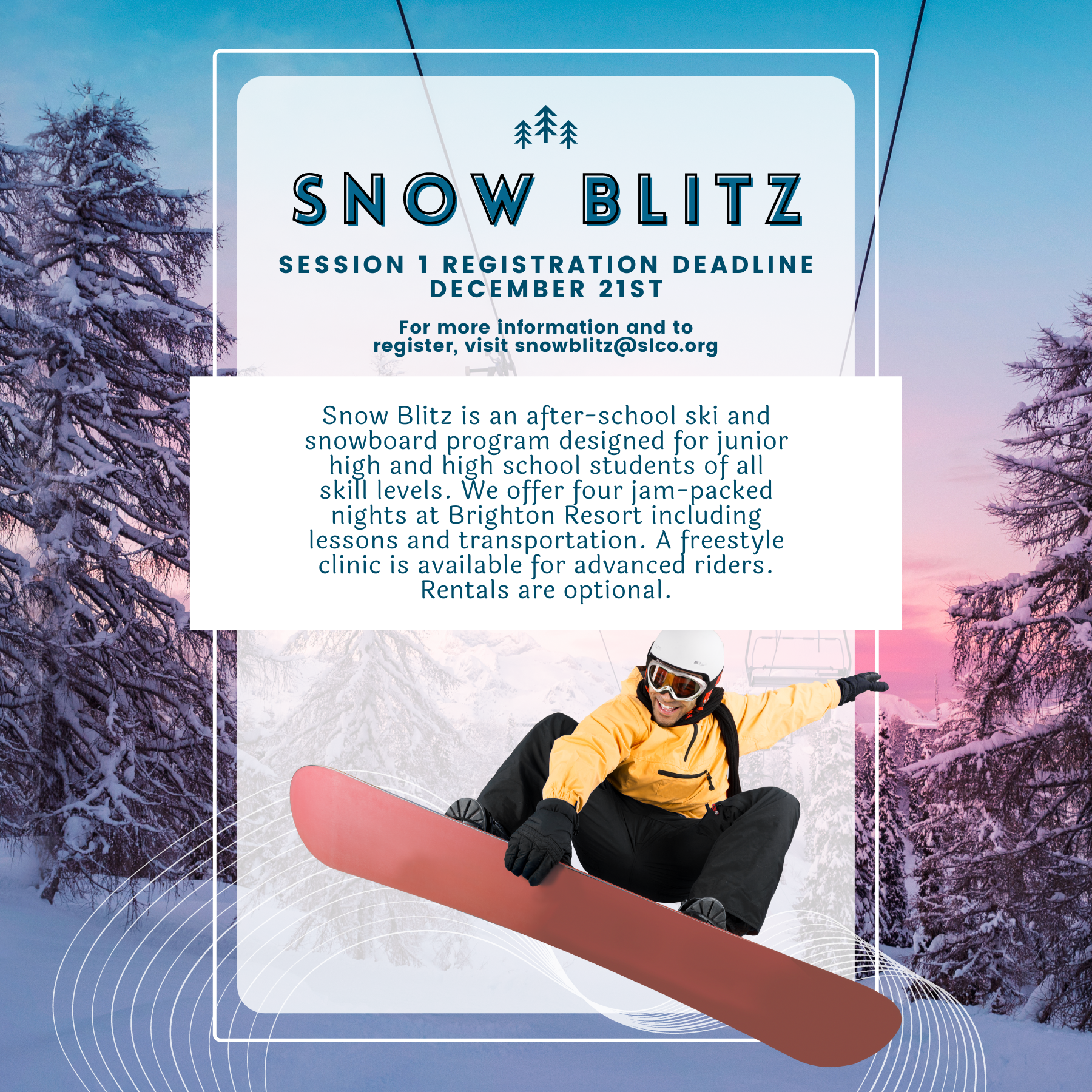 Snow Blitz Program Flyer
