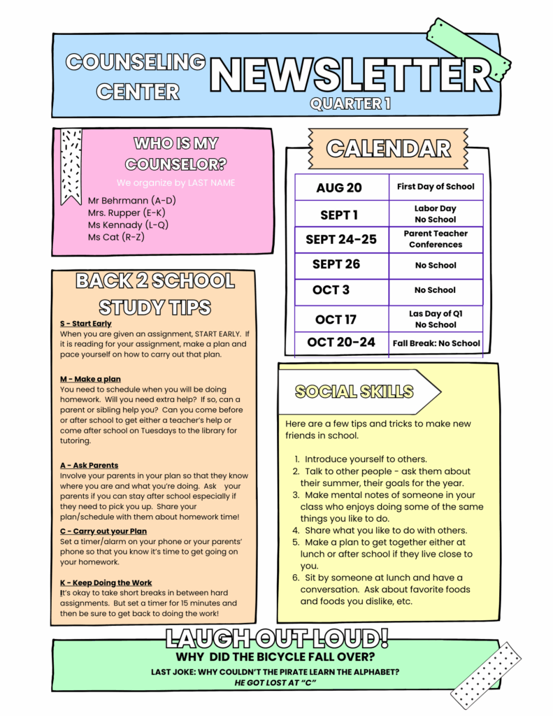 Counseling Center Newsletter
